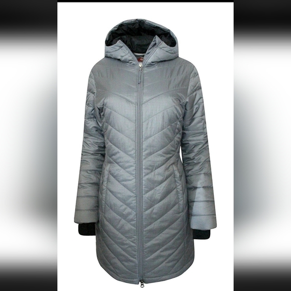 Columbia Morning Light Long Hooded Omni Heat Coat Jacket, Grey Sz XS, Nwt! - Picture 1 of 2